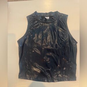 iEFiEL black cropped mock neck top Small